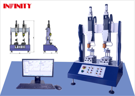 Hoge nauwkeurigheid Dual-station Swing Force Testing Machine met schakelbare taalinterface