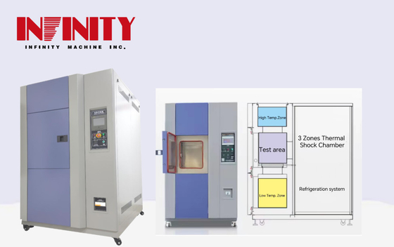 Programmable Temperature Impact Test Chamber -55C ¥ 150C 30kg Draaggewicht Frankrijk Tecumseh Compressor