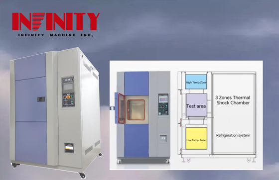 Van RT tot 150C Programmable Temperature Impact Test Chamber 40m Verwarmingssnelheid Luchtgekoelde condensator