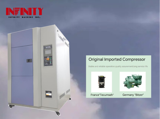 Van RT tot 150C Programmable Temperature Impact Test Chamber 40m Verwarmingssnelheid Luchtgekoelde condensator