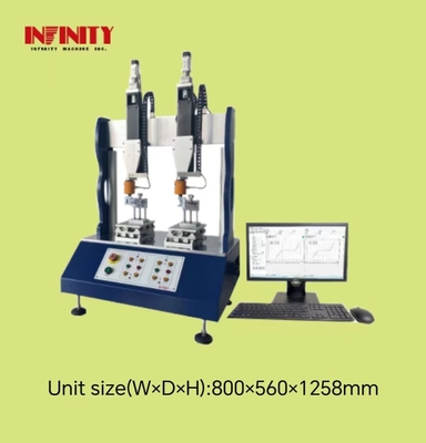 0.5KN Krachtwaarde Sensor Capaciteit Dual-station Swing Force Testing Machine voor de productie evaluatie