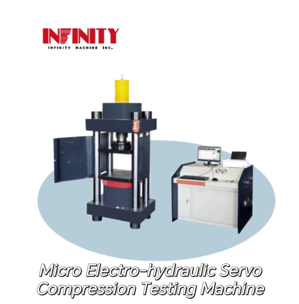 4%-100% FS KN Micro-electro-hydraulische servo-compressie-testmachine met 50 mm zuiger slag